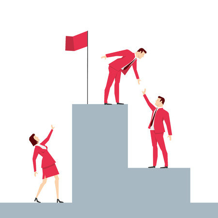 Red suit business people concept illustration.のイラスト素材