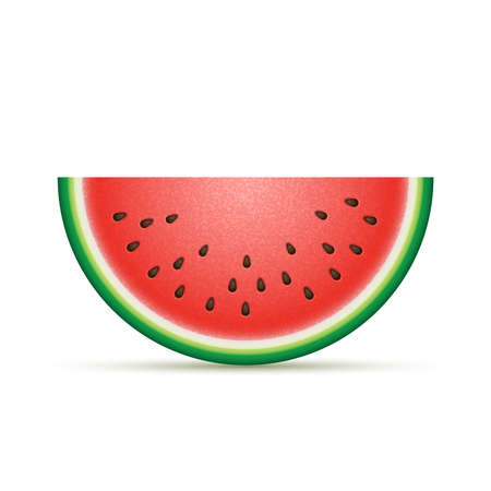 Vector watermelon slice illustration. Isolated on white backgroundのイラスト素材