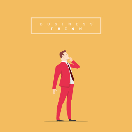 Businessman in red suit. Flat style illustrationのイラスト素材