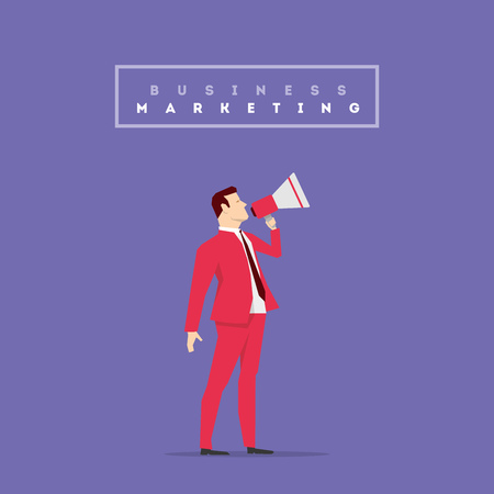 Businessman in red suit. Flat style illustrationのイラスト素材