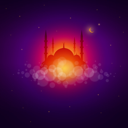 Vector illustration of mosque. Elements are layered separately in vector file.のイラスト素材