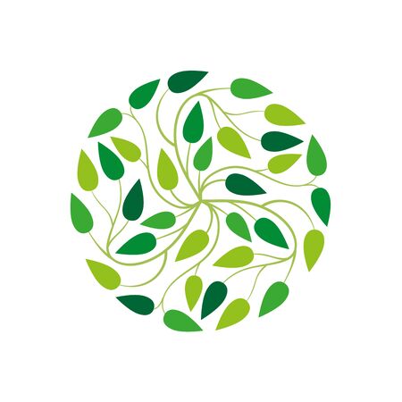 Vector simple round floral design.のイラスト素材