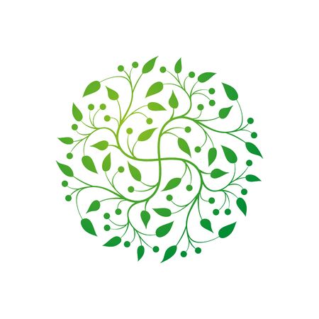 Vector simple round floral design.のイラスト素材