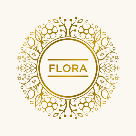 Vector hand drawn frame. Border is made with seamless pattern with flowers and leaves.のイラスト素材
