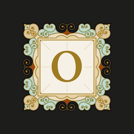 Vector luxury elegant vector frame and emblem template.のイラスト素材