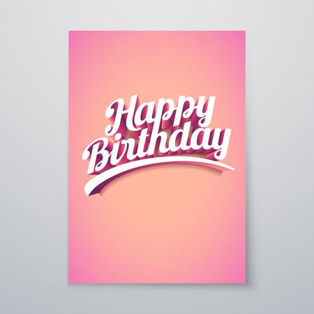 Happy Birthday Vector custom 3d hand lettering typographic poster design.のイラスト素材