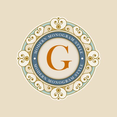 Vector luxury elegant vector frame and emblem template.のイラスト素材