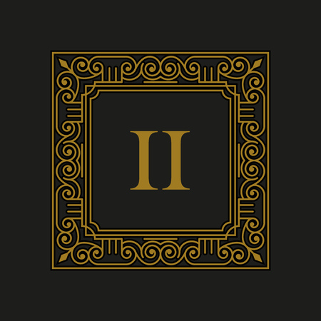 Elegant vector Mediterranean style frame design.のイラスト素材