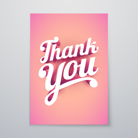 Thank You Vector custom 3d hand lettering typographic poster design.のイラスト素材