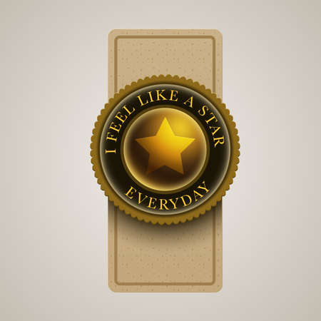 Beautiful badge on textured paper. Vector illustration design template.のイラスト素材