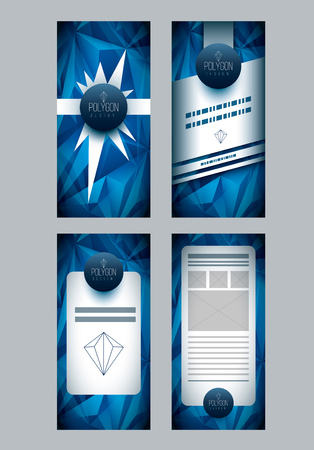 Vector polygon based flyer design template. Elements are layered separately in vector file. CMYK color mode.のイラスト素材