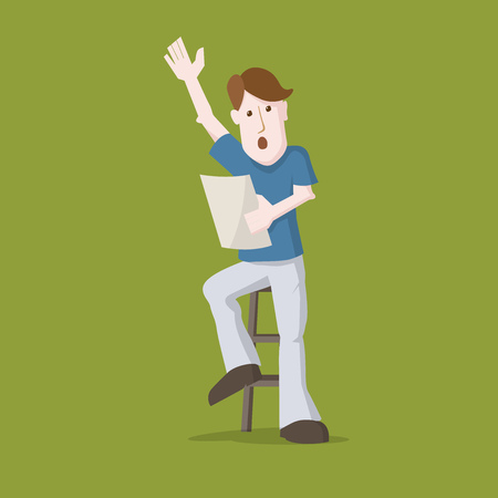 Vector illustration young man speaking.のイラスト素材