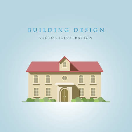 flat illustration of a house. Elements are layered separatelyのイラスト素材