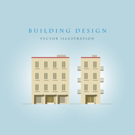flat illustration of a house. Elements are layered separatelyのイラスト素材