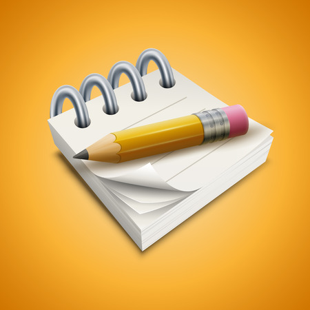 illustration of pencil and notepadのイラスト素材