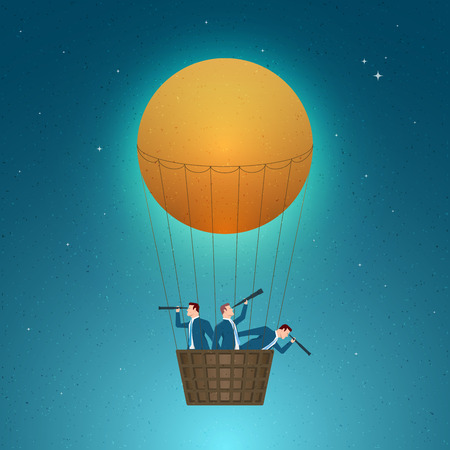 Business concept vector illustration. Growth, success, vision, business opportunities, seeing future concept. Elements are layered separately in vector file.のイラスト素材