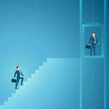 Business concept vector illustration. Achieve quickly, success concept. Elements are layered separately in vector file.のイラスト素材