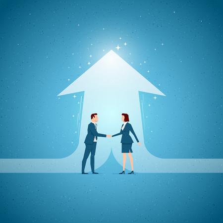 Business concept vector illustration. partnership, business opportunities concept. Elements are layered separately in vector file.のイラスト素材