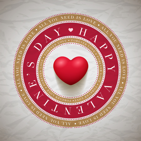 Vector Valentine's Day greeting card design template. Elements are layered separately in vector file.のイラスト素材