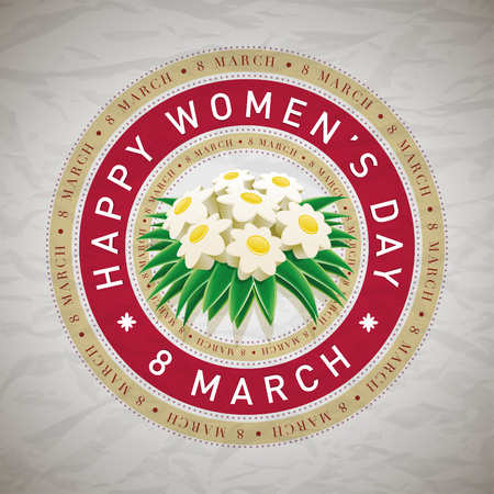 Vector Womens Day greeting card design template. Elements are layered separately in vector file.のイラスト素材