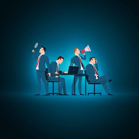 Business concept illustration. Business people working. Elements are layered separately in vector file.のイラスト素材
