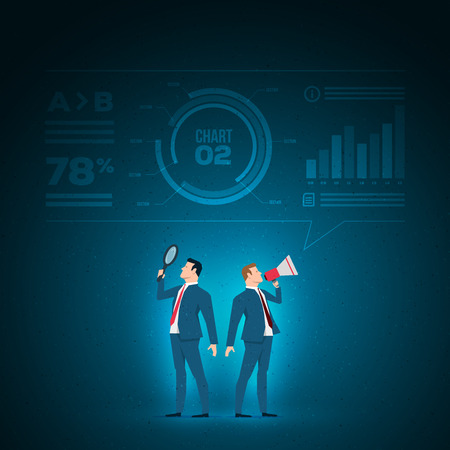 Business concept illustration. Business people working. Elements are layered separately in vector file.のイラスト素材