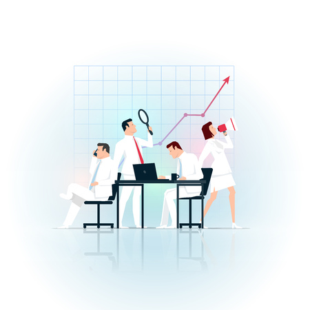 Business concept illustration. Business people working.のイラスト素材
