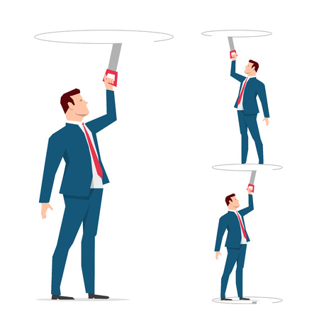 Business concept illustration. Business people working. Elements are layered separately in vector file.のイラスト素材