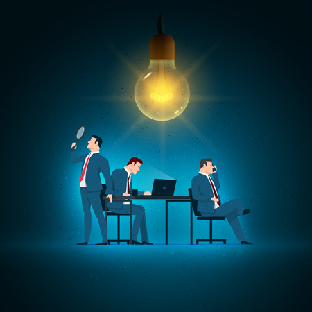 Business concept illustration. Business team working. Elements are layered separately in vector file.のイラスト素材