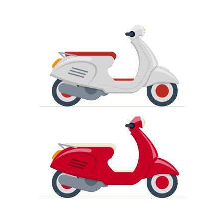 Vector scooter illustration. Isolated on white background.のイラスト素材