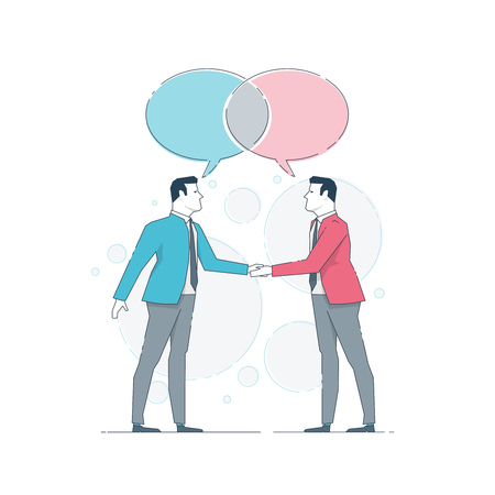 Business concept vector illustration. Partnership, cooperation and merger concept.のイラスト素材
