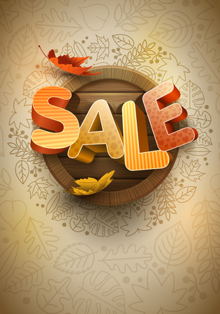 Vector autumn sale poster design template.のイラスト素材