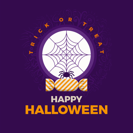 Vector Halloween design template. Modern flat design.のイラスト素材
