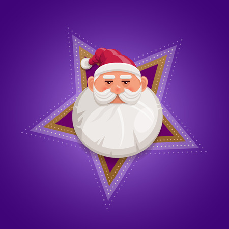 Bored Santa Claus portrait. Facial expression. Vector illustration.のイラスト素材