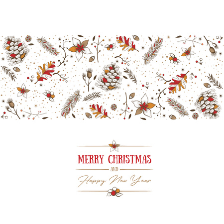 Seamless pattern with hand drawn winter objects.のイラスト素材