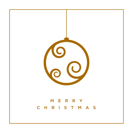 Vector Christmas greeting card design with abstract swirl Christmas balls.のイラスト素材