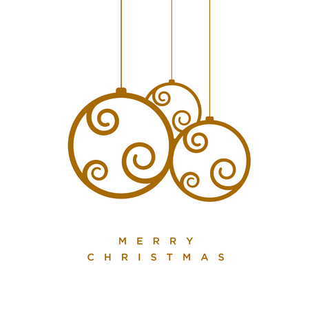 Vector Christmas greeting card design with abstract swirl Christmas balls.のイラスト素材