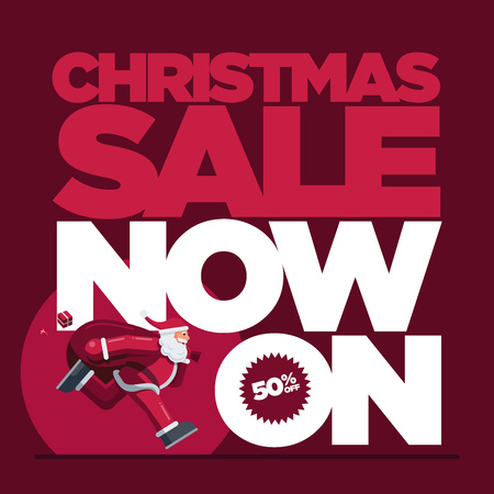 Vector Christmas design with Santa Claus illustration. Christmas Sale Concept Design. Best for poster, advert or social media post.のイラスト素材