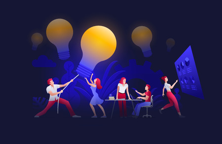 Business people meeting and brainstorming. Vector concept illustration.のイラスト素材