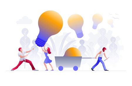 Business people meeting and brainstorming. Vector concept illustration.のイラスト素材