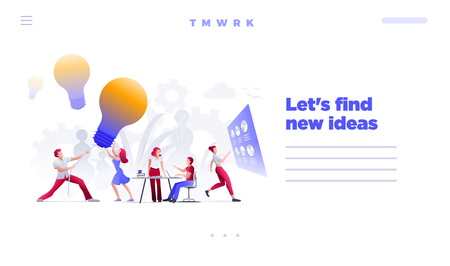 Business people meeting and brainstorming. Vector concept web site main page design template.のイラスト素材