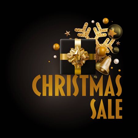 Chrstmas sale graphic design template. Vector illustration. Elements are layered separately in vector file.のイラスト素材