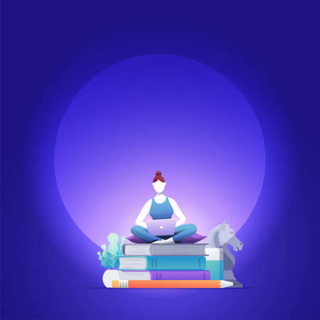 Online education, self learning concept vector illustration.のイラスト素材