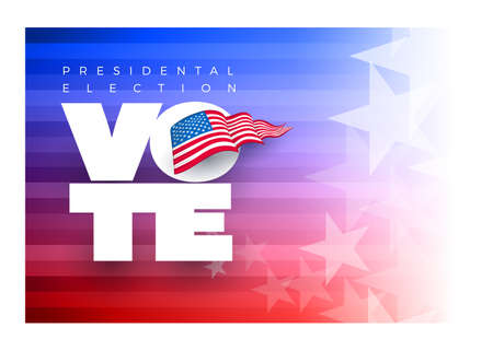 Presidental election concept design template. Vote 2020 in USA. Typographic vector design. USA debate of president voting. Election voting design. Political election campaign.のイラスト素材