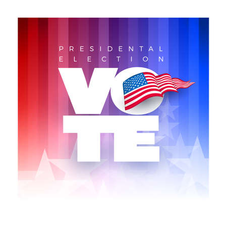 Presidental election concept design template. Vote 2020 in USA. Typographic vector design. USA debate of president voting. Election voting design. Political election campaign.のイラスト素材