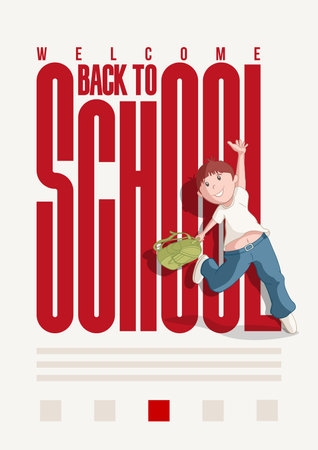 Welcome back to school typographic poster designのイラスト素材