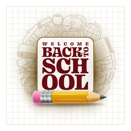 Vector design welcome back to school typographyのイラスト素材