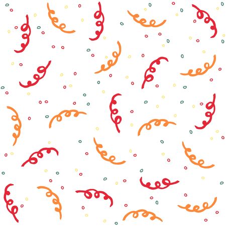 Confetti and serpentine pattern. Vector illustration.のイラスト素材