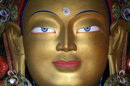 Buddha statue, Ladakh, Indiaの写真素材