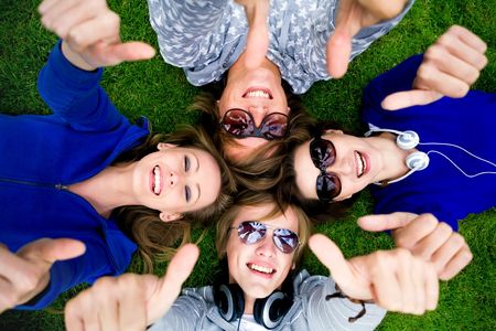 Teens With Thumbs Up